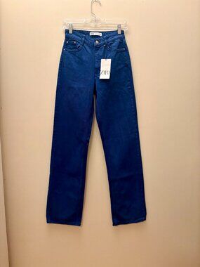 Zara Blue Denim Jeans - Straight Leg, Loose Fit